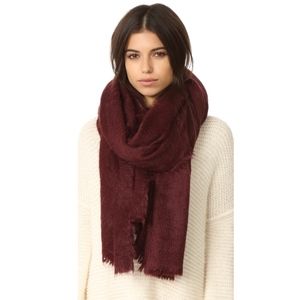 Free People 'Koda' Brushed Wrap Scarf Plum, NWT